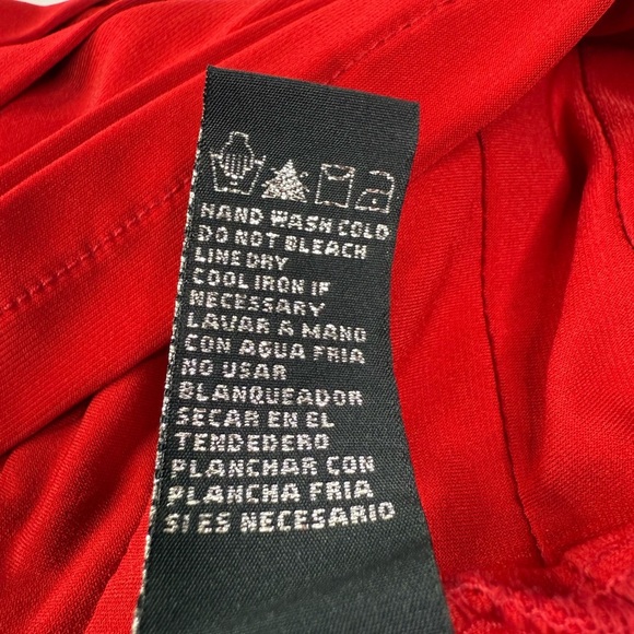 Scarlett Red Off-Shoulder Dress Horizontal Pleats Size 12 - Picture 8 of 11